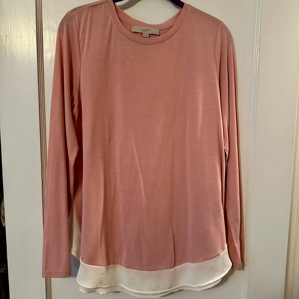 LOFT Blush Pink Long Sleeve Tee